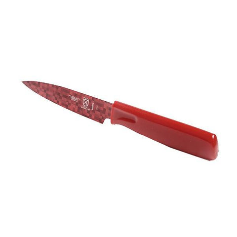 Mercer M33912B 4" Non-Stick Paring Knife with ABS Sheath, 4", Red