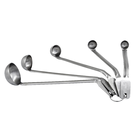Winco MSL-5S Mini Ladle Set, 5-piece, includes: 1/8 tsp., 1/4 tsp., 1/2 tsp., 1 tsp. and 1 tbsp., 18/8 stainless steel