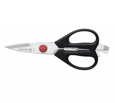 Mundial BP666 Take-A-Part Kitchen Shears, 8", stainless steel blades, black plastic handles