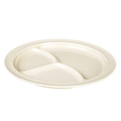 Thunder Group NS703T Nustone Tan 10-1/4" 3-Compartment Melamine Plate
