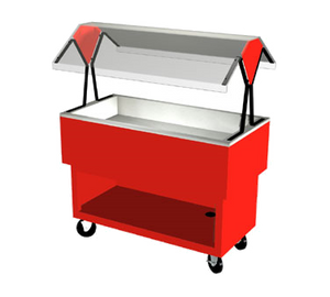 Duke OPAH-3-CP EconoMate Cold Food Portable Buffet, 44-3/8"W x 22-1/2"D base, (3) section 5" deep ice cooled stainless steel cold pan, 5" casters, NSF