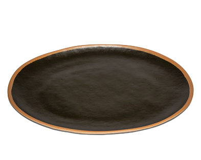 GET P-183-BR Pottery Market™ Oval Melamine Platter, Brown, NSF