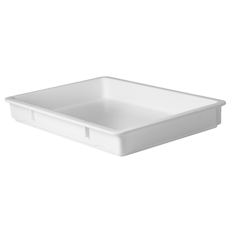 Winco PL-3N Dough Box, 25-5/8" x 18" x 3-1/4"H, rectangular, multi-stacking, dishwasher safe, BPA free, polypropylene, white, NSF