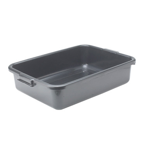 Winco PL-5K Dish Box, 20-1/4" x 15-1/2" x 5", 1-compartment, BPA free, polypropylene, black, NSF