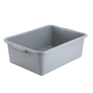Winco PL-7G Dish Box, 21-1/2" x 15" x 7", 1-compartment, BPA free, polypropylene, gray, NSF
