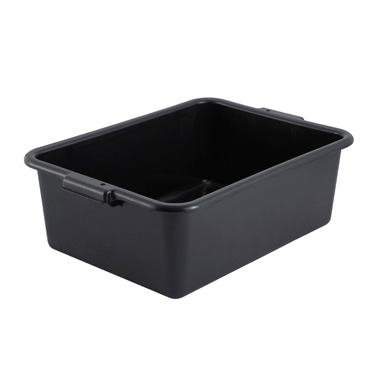 Winco PL-7K Dish Box, 21-1/2" x 15" x 7", 1-compartment, BPA free, polypropylene, black, NSF