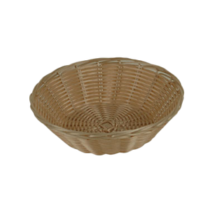 Thunder Group PLBB825 Round Plastic Basket, Natural Tan 8"