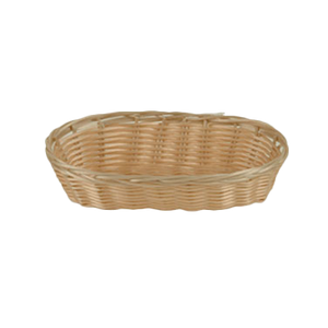 Thunder Group PLBB850 Oblong Plastic Basket 8.5" x 4.25", Natural Tan