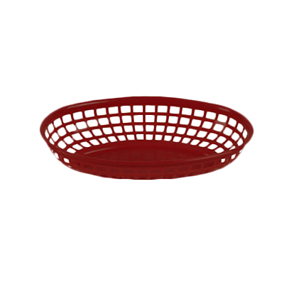Thunder Group PLBK938R Fast Food Basket, 9-3/8", oval, stackable, polypropylene, red