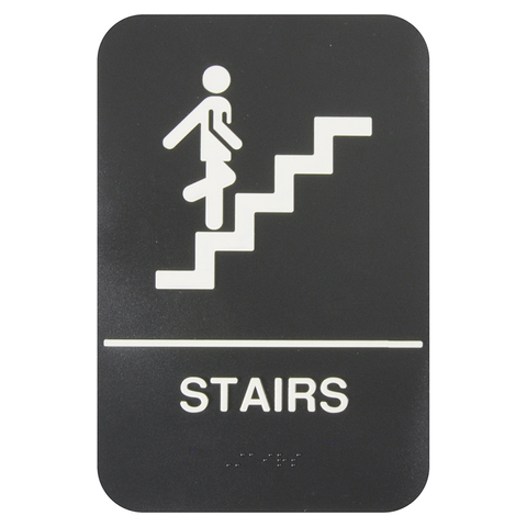 Thunder Group PLIS6954BK Stairs Sign with Braille