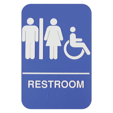 Thunder Group PLIS6960BL 6 x 9 RESTROOM/ACCESSIBLE W/ BRAIL