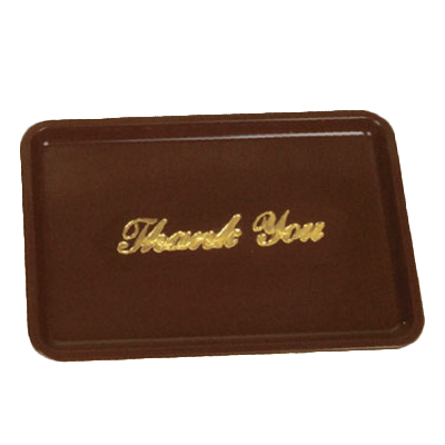 Thunder Group PLPT046BR Tip Tray w/ "Thank You" Imprint, Plastic, Brown
