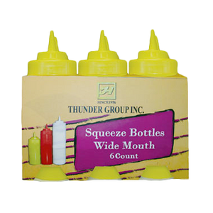 Thunder Group PLTHSB016YW Squeeze Bottle 16 Oz. Wide Mouth Yellow Plastic