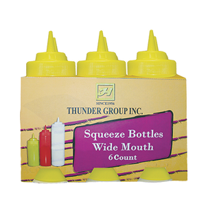 Thunder Group PLTHSB032YW Squeeze Bottle, 32 Oz. Wide Mouth, Yellow Plastic