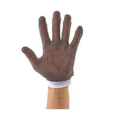 Winco PMG-1S Mesh Glove, Small, Stainless Steel, Reversible, White