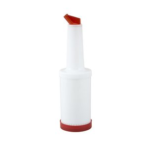 Winco PPB-1R Liquor & Juice Multi Pour, 1 qt., with red spout & lid