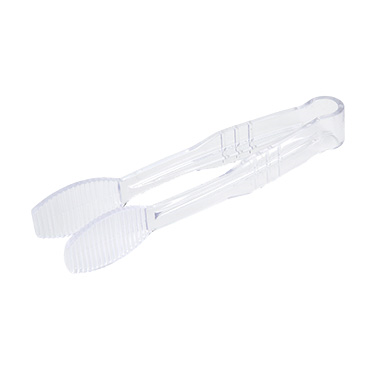 Winco PUTF-6C 6" Clear Polycarbonate Flat Serving Tongs