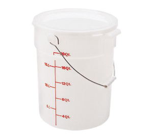 Cambro PWB22148 Pail with Bail, 22 qt. capacity, stain resistant, dishwasher safe, polyethylene, white, NSF