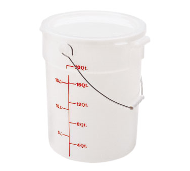 Cambro PWB22148 Pail with Bail, 22 qt. capacity, stain resistant, dishwasher safe, polyethylene, white, NSF