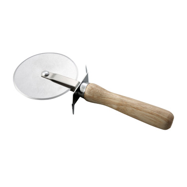 Winco PWC-4 Pizza Cutter, 4" dia. blade, wood handle, stainless steel