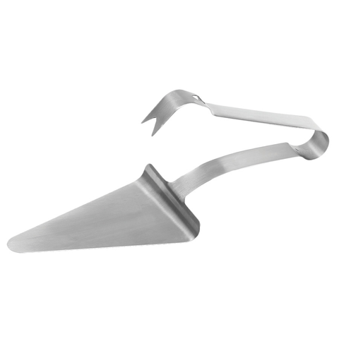 Winco PZG-6 Pizza Server Tong, 5-1/2" x 4-1/2", wedge-shaped server with grabbing arm, dishwasher safe, 18/8 stainless steel