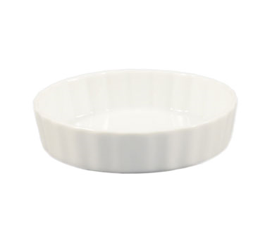 CAC China QCD-5 Quiche Baking Dish, 5-1/2 oz., 5" dia. x 1"H, round, fluted