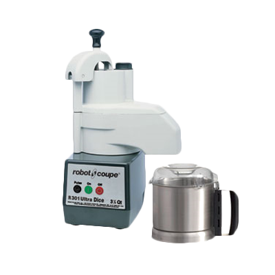 Robot Coupe R301U Series Combination Food Processor, 3.7L stainless steel bowl, continuous feed kit, 1725 RPM, 120v/60/1-ph