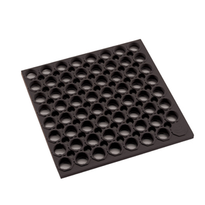 Winco RBMH-35K 3' x 5' Black Anti Fatigue Rubber Floor Mat with Straight Edges