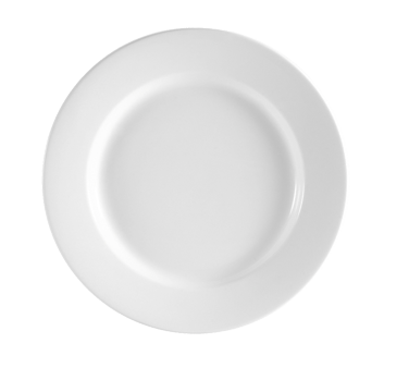 CAC China RCN-6 Clinton Plate, 6-1/4" dia. x 1/2"H, round, rolled edge, dishwasher