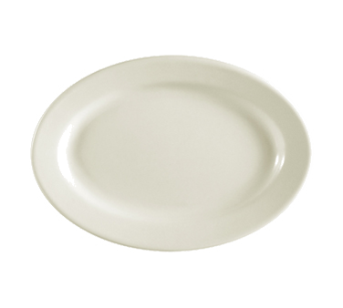 CAC China REC-12 Platter, 10-3/8"L x 7-1/8"W x 1-1/4"H, oval, rolled edge