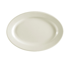 CAC China REC-14 Platter, 12-1/2"L x 8-5/8"W x 1-1/2"H, oval, rolled edge