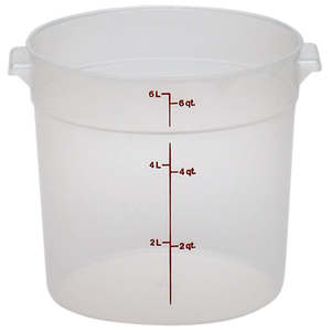 Cambro RFS6PP190 Round Storage Container 6 Qt., Plastic Clear, NSF