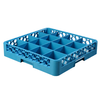 Carlisle RG1614 OptiClean™ Dishwasher Glass Rack, 16-compartments (4-7/16" x 4-7/16"), full-size, blue, NSF