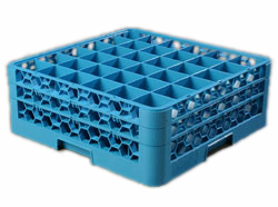 Carlisle RG36-214 OptiClean™ Dishwasher Glass Rack, 36-compartments (2-15/16" x 2-15/16") with (2) extenders, full-size, blue, NSF