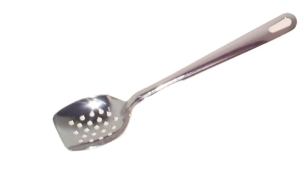 RICH-CRAFT 4013P, 13" Perforated Spoon - Flat End, Stainless Steel