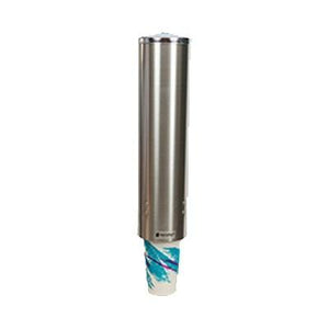 San Jamar C3450SS Pull-Type Stainless Steel 12 - 24 Oz. Flat / 8 - 12 Oz. Cone Cup Dispenser - 16" Long