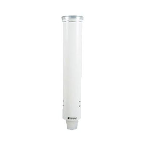 San Jamar C4160WH Pull-Type White 3 - 5 Oz. Flat / 3 - 4.5 Oz. Water Cup Dispenser - 16" Long
