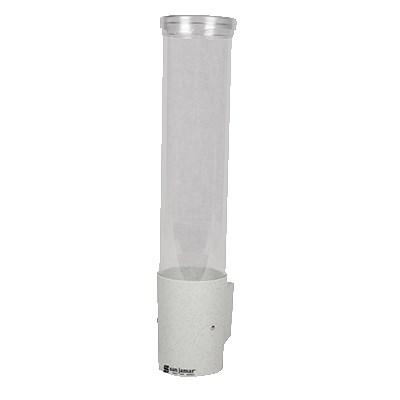 San Jamar C4180CL Pull-Type Clear 3 - 5 Oz. Flat / 3 - 4.5 Oz. Water Cup Dispenser With Throat - 16" Long