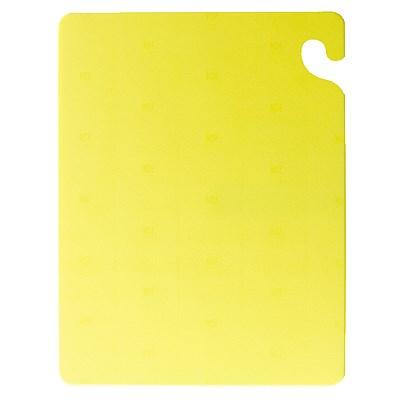 San Jamar CB101212YL Cut-N-Carry Cutting Board With Hook, 10" X 12" X 1/2", Yellow, NSF