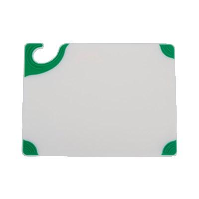 San Jamar CBGW152012GN Saf-T-Grip Cutting Board, 15" X 20" X 1/2"D, Green White, NSF