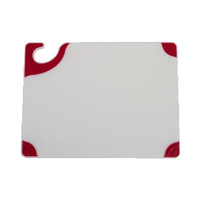 San Jamar CBGW152012RD Saf-T-Grip Cutting Board, 15" X 20" X 1/2"D, Red White, NSF