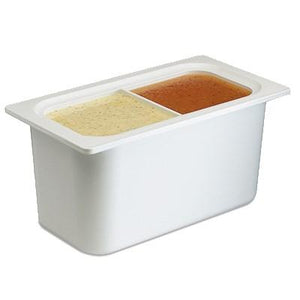 San Jamar CI7002WH Chill-It Food Pan, 1/3 Size, 6" Deep, Divided, ABS Plastic, White, NSF