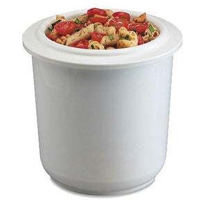 San Jamar CI7015WH Chill-It Crock, 2 Qt., 6" Deep, Refrigerant Filled, Stackable, ABS Plastic, White, NSF