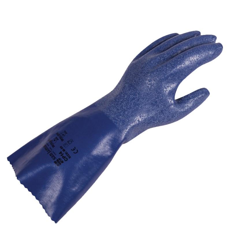 San Jamar CP14-XL Chemical-Resistant Progrip Gloves (Pair), 14" Length, Size Large, X-Large, FDA & CE Compliant