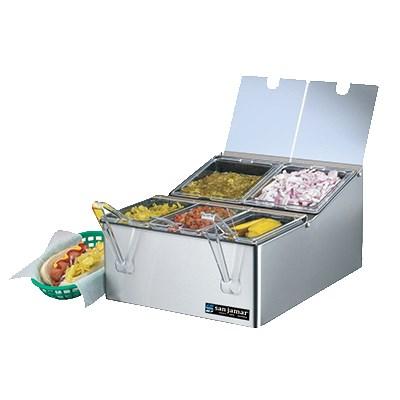 San Jamar FP9125FL EZ-Chill Condiment Centers With Tongs/Spoons