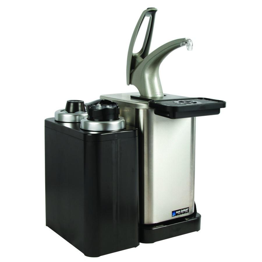 San Jamar MODP4900CL Frontline Modular Condiment Dispenser Pump With Cup / Lid Dispenser NSF