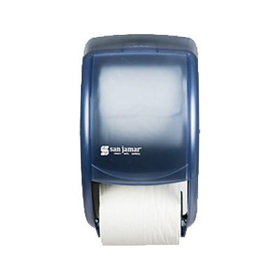 San Jamar R3500TBL Classic Duett Bath Tissue Dispenser, Translucent Arctic Blue