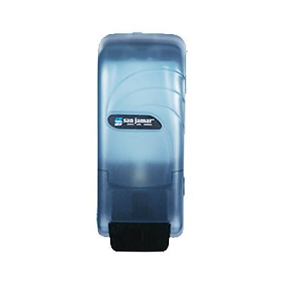 San Jamar S890TBL Soap And Hand Sanitizer Dispenser, Wall Mount, Translucent Arctic Blue