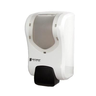 San Jamar S970WHCL Summit Rely Soap & Sanitizer Dispenser, Manual, White/Clear