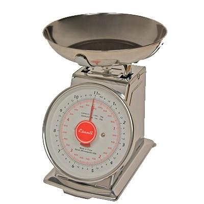 San Jamar SCDLB11 Escali 11 Lb Dial Scale With Removable Bowl, 6" X 6", Stainless